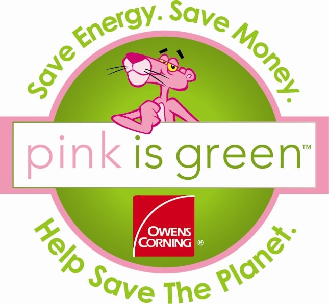 Pink is green pink panther logo.